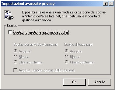 Opzioni Privacy